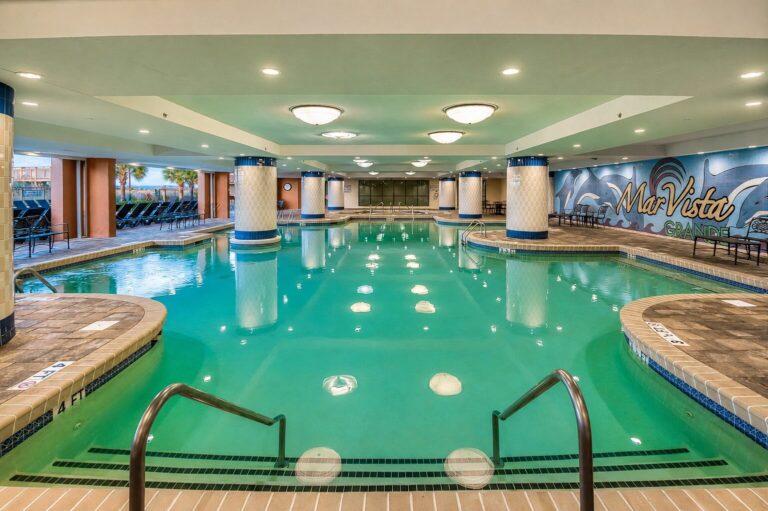 Heated indoor pool at Mar Vista Grande